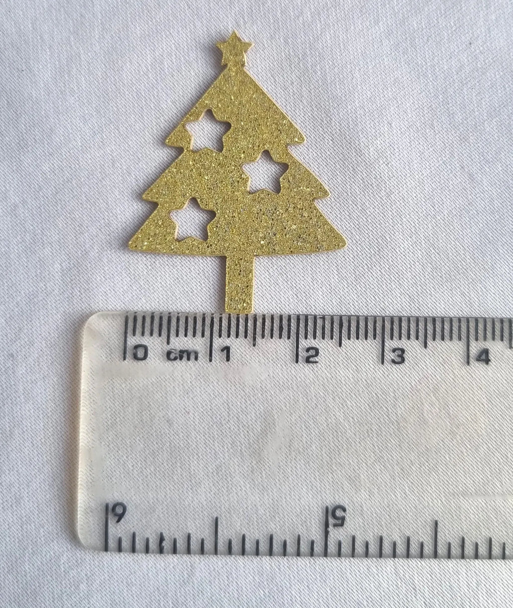 Gold Glitter Christmas Tree Confetti: Festive Table Decoration