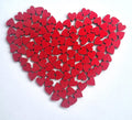 Red Glitter Wood Heart Confetti: Table Scatter (0.5cm)