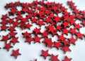 Red - Black - Glitter Wooden Star Confetti: Shimmery Table Scatter, Craft Supplies, Black Shimmer Stars (0.9cm)