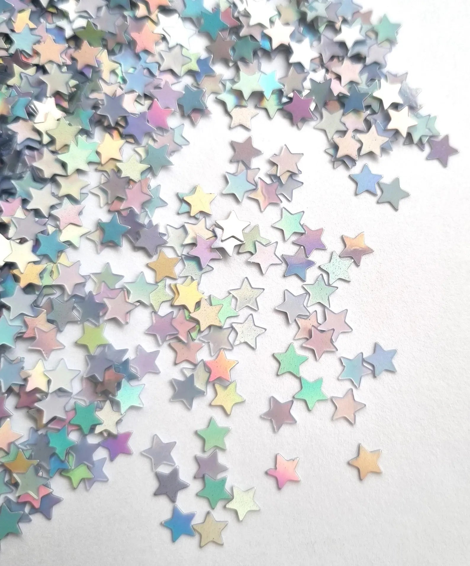 Iridescent Mini Star Confetti: 4mm Shiny Sprinkles for Crafts
