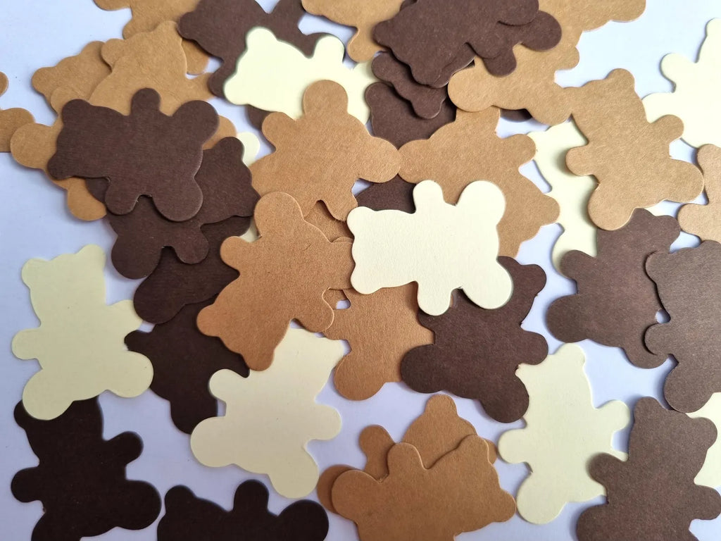 Teddy Bear Table Scatter - Birthday Party Confetti - Neutral Baby Shower Decor - Christening