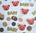 Teddy Bear Confetti: Gold Glitter Baby Shower Table Scatter