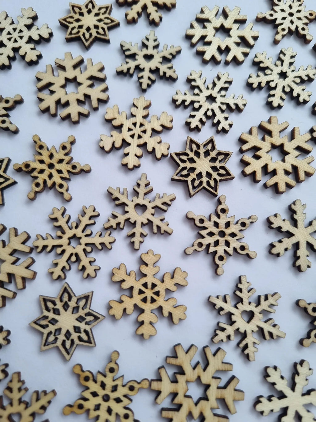 Rustic Wooden Snowflakes: Christmas Table Decor, Festive Confetti