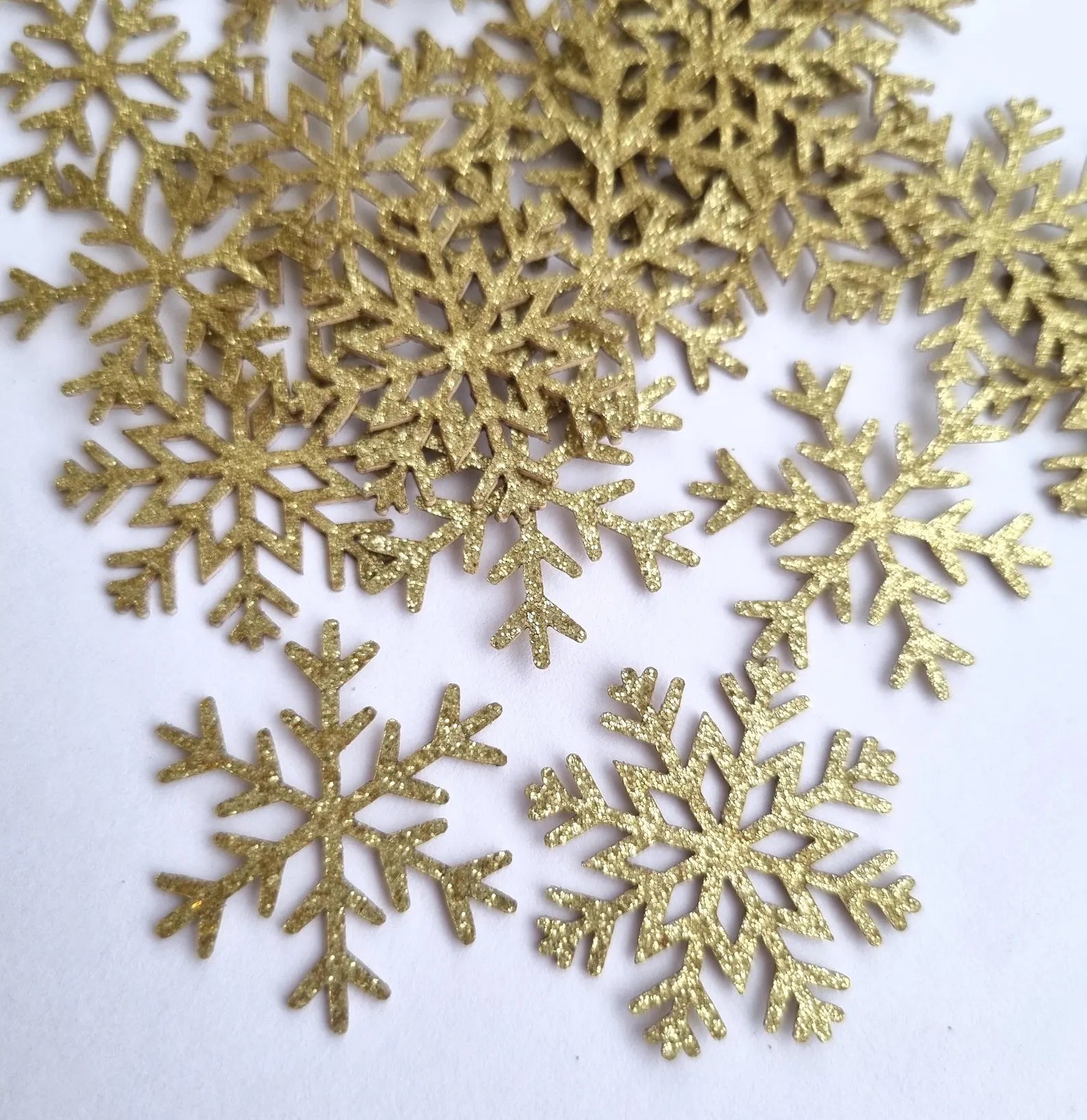 Glitter Snowflake Confetti Silver Gold Festive Decorations & Winter Party Table Scatter