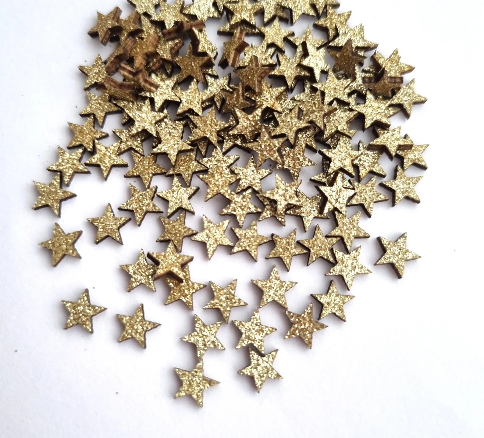 Gold Glitter Wooden Star Confetti: Party & Craft Supplies