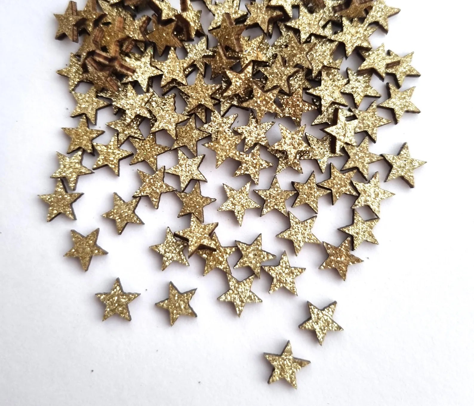 Gold Glitter Wooden Star Confetti: Party & Craft Supplies