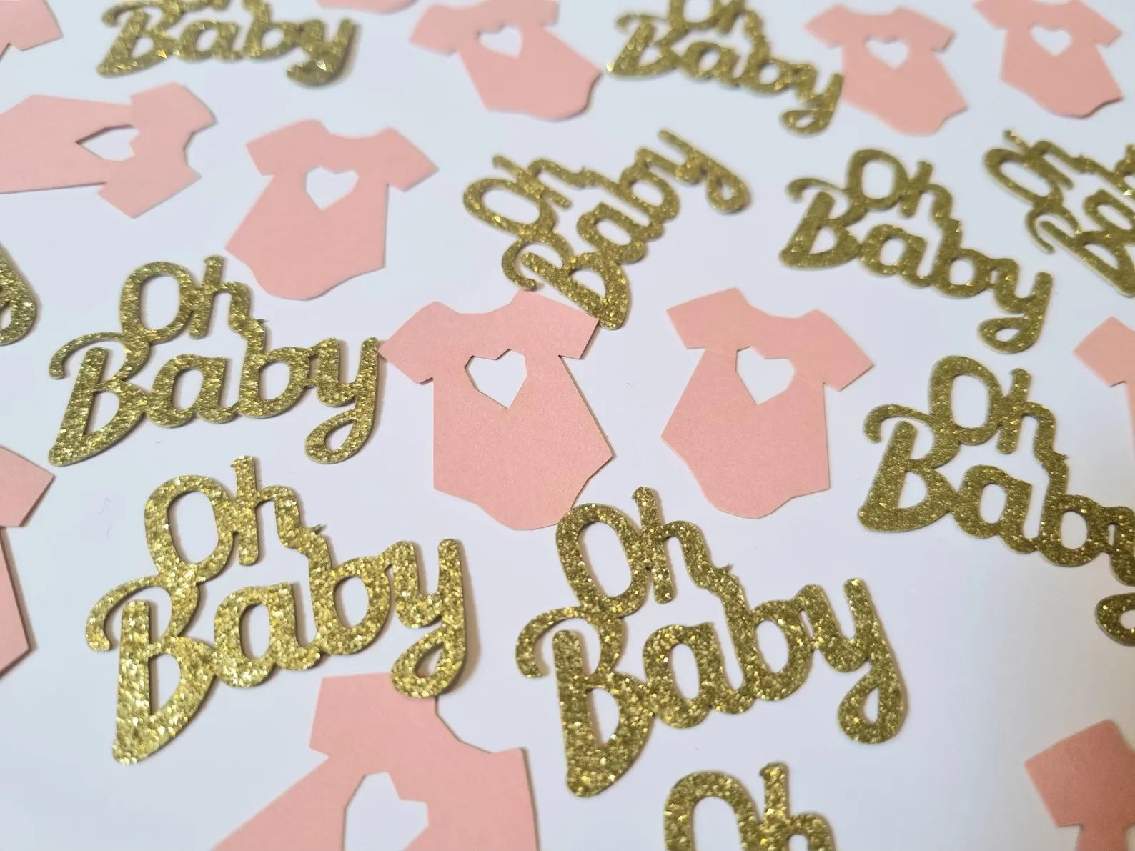 Pink & Gold Glitter Baby Shower Confetti