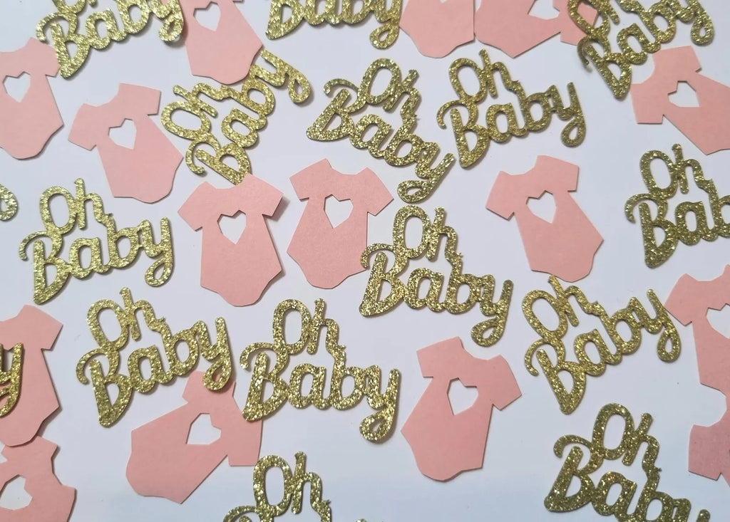 Pink & Gold Glitter Baby Shower Confetti