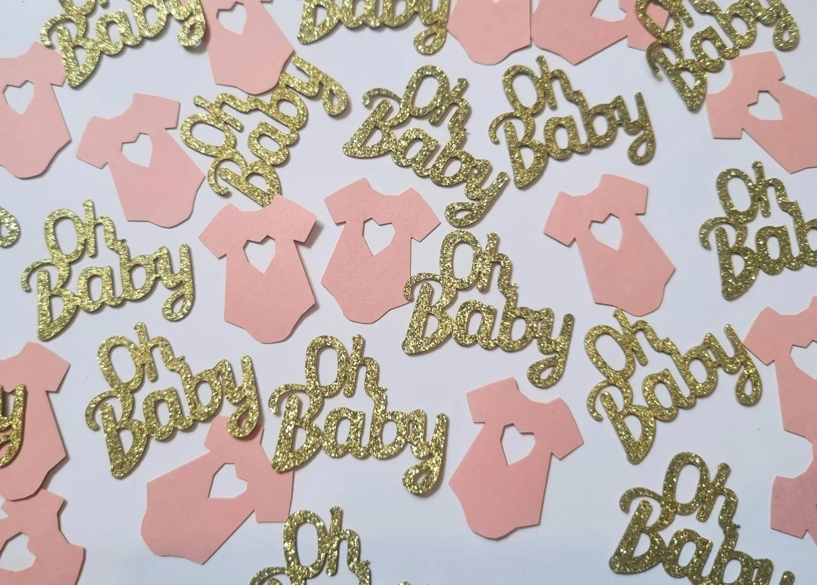 Pink & Gold Glitter Baby Shower Confetti