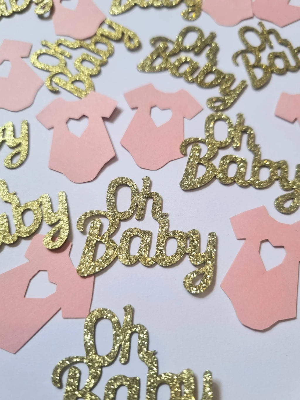 Pink & Gold Glitter Baby Shower Confetti